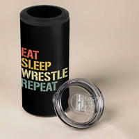 Eat Sleep Wrestle Repeat 4 in 1 Can Cooler Tumbler Cool Wrestling - Wonder Print Shop
