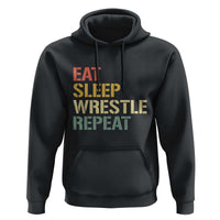 Eat Sleep Wrestle Repeat Hoodie Cool Wrestling - Wonder Print Shop