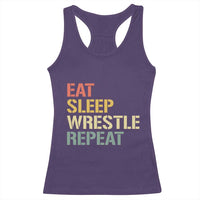 Eat Sleep Wrestle Repeat Racerback Tank Top Cool Wrestling - Wonder Print Shop