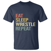 Eat Sleep Wrestle Repeat T Shirt Cool Wrestling - Wonder Print Shop