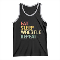 Eat Sleep Wrestle Repeat Tank Top Cool Wrestling - Wonder Print Shop