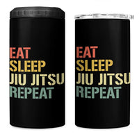Retro Eat Sleep Jiu Jitsu Repeat 4 in 1 Can Cooler Tumbler Vintage JiuJitsu BJJ - Wonder Print Shop