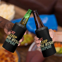 Retro Eat Sleep Jiu Jitsu Repeat 4 in 1 Can Cooler Tumbler Vintage JiuJitsu BJJ - Wonder Print Shop
