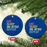 Retro Eat Sleep Jiu Jitsu Repeat Ceramic Ornament Vintage JiuJitsu BJJ - Wonder Print Shop
