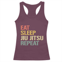 Retro Eat Sleep Jiu Jitsu Repeat Racerback Tank Top Vintage JiuJitsu BJJ - Wonder Print Shop