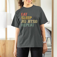 Retro Eat Sleep Jiu Jitsu Repeat T Shirt For Women Vintage JiuJitsu BJJ - Wonder Print Shop