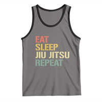 Retro Eat Sleep Jiu Jitsu Repeat Tank Top Vintage JiuJitsu BJJ - Wonder Print Shop