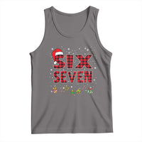 Funny Six Seven Christmas Tank Top 67 Meme Gen Alpha Slang Red Plaid Xmas Pajamas - Wonder Print Shop