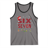 Funny Six Seven Christmas Tank Top 67 Meme Gen Alpha Slang Red Plaid Xmas Pajamas - Wonder Print Shop
