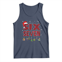 Funny Six Seven Christmas Tank Top 67 Meme Gen Alpha Slang Red Plaid Xmas Pajamas - Wonder Print Shop