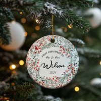 Personalised First Xmas as Mr & Mrs Christmas Ornament Custom Name Wedding Gifts for Newlywed Couple - Wonder Print Shop