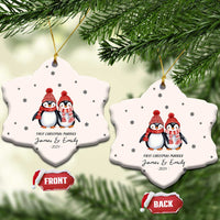 Personalised First Xmas Married Christmas Ornament Custom Name 2024 Keepsake Wedding Gifts for Couple Her or Him - Wonder Print Shop