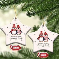 Personalised First Xmas Married Christmas Ornament Custom Name 2024 Keepsake Wedding Gifts for Couple Her or Him - Wonder Print Shop