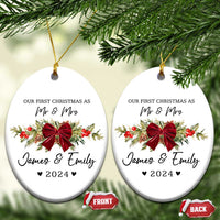 Personalised First Xmas as Mr & Mrs Christmas Ornament Custom Name Keepsake Wedding Gifts for Newlywed Couple - Wonder Print Shop