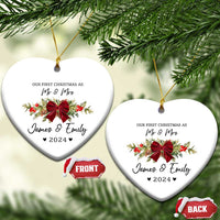 Personalised First Xmas as Mr & Mrs Christmas Ornament Custom Name Keepsake Wedding Gifts for Newlywed Couple - Wonder Print Shop