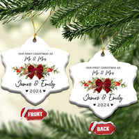 Personalised First Xmas as Mr & Mrs Christmas Ornament Custom Name Keepsake Wedding Gifts for Newlywed Couple - Wonder Print Shop