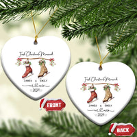 Personalised First Xmas Married Christmas Ornament Custom Name Mr & Mrs Wedding Gifts for Newlywed Couple - Wonder Print Shop