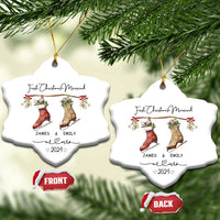 Personalised First Xmas Married Christmas Ornament Custom Name Mr & Mrs Wedding Gifts for Newlywed Couple - Wonder Print Shop