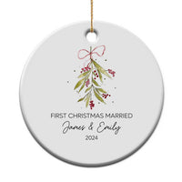 Personalised First Xmas Married Christmas Ornament Custom Name 2024 Keepsake Wedding Gifts for Couple - Wonder Print Shop