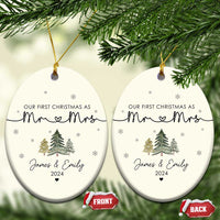 Personalised First Xmas as Mr & Mrs Christmas Ornament Custom Name 2024 Keepsake Wedding Gifts for Couple - Wonder Print Shop