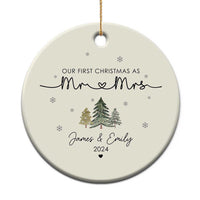 Personalised First Xmas as Mr & Mrs Christmas Ornament Custom Name 2024 Keepsake Wedding Gifts for Couple - Wonder Print Shop