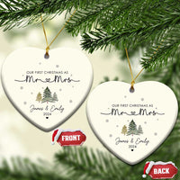 Personalised First Xmas as Mr & Mrs Christmas Ornament Custom Name 2024 Keepsake Wedding Gifts for Couple - Wonder Print Shop