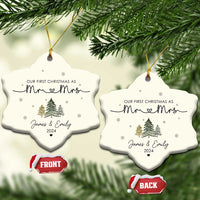Personalised First Xmas as Mr & Mrs Christmas Ornament Custom Name 2024 Keepsake Wedding Gifts for Couple - Wonder Print Shop