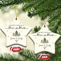 Personalised First Xmas as Mr & Mrs Christmas Ornament Custom Name 2024 Keepsake Wedding Gifts for Couple - Wonder Print Shop