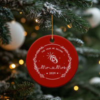 First Xmas as Mr & Mrs Christmas Ornament 2024 Keepsake Wedding Gifts for Couple - Wonder Print Shop