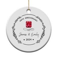 Personalised 40th Wedding Anniversary Christmas Ornament Custom Name Ruby 40 Years of Marriage - Wonder Print Shop