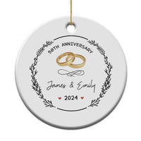 Personalised 50th Wedding Anniversary Christmas Ornament Custom Name Gold 50 Years of Marriage - Wonder Print Shop