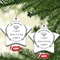 Personalised 60th Wedding Anniversary Christmas Ornament Custom Name Diamond 60 Years of Marriage - Wonder Print Shop