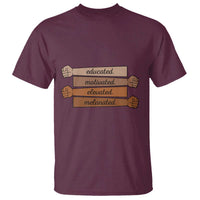 Black Pride T Shirt Educated Motivated Elevated Melanated BLM Melanin