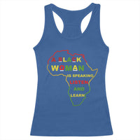 Black Pride Racerback Tank Top A Black Woman Is Speaking Listen And Learn Africa Map