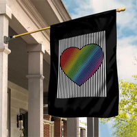 LGBT Pride Garden Flag LGBTQ Support Retro Valentines Rainbow Heart - Wonder Print Shop