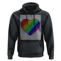 Retro Valentines Rainbow Heart Hoodie LGBT Pride LGBTQ Support
