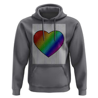 Retro Valentines Rainbow Heart Hoodie LGBT Pride LGBTQ Support