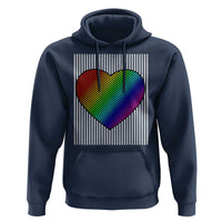 Retro Valentines Rainbow Heart Hoodie LGBT Pride LGBTQ Support