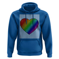 Retro Valentines Rainbow Heart Hoodie LGBT Pride LGBTQ Support
