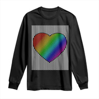 LGBT Pride Long Sleeve Shirt LGBTQ Support Retro Valentines Rainbow Heart