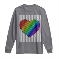 LGBT Pride Long Sleeve Shirt LGBTQ Support Retro Valentines Rainbow Heart