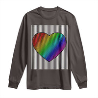 LGBT Pride Long Sleeve Shirt LGBTQ Support Retro Valentines Rainbow Heart
