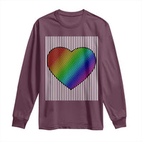 LGBT Pride Long Sleeve Shirt LGBTQ Support Retro Valentines Rainbow Heart