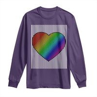 LGBT Pride Long Sleeve Shirt LGBTQ Support Retro Valentines Rainbow Heart