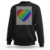 Retro Valentines Rainbow Heart Sweatshirt LGBT Pride LGBTQ Support