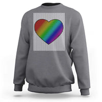 Retro Valentines Rainbow Heart Sweatshirt LGBT Pride LGBTQ Support