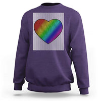 Retro Valentines Rainbow Heart Sweatshirt LGBT Pride LGBTQ Support
