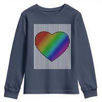 LGBT Pride Youth Sweatshirt LGBTQ Support Retro Valentines Rainbow Heart