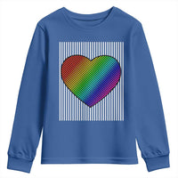 LGBT Pride Youth Sweatshirt LGBTQ Support Retro Valentines Rainbow Heart