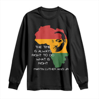 Martin Luther King Jr. Long Sleeve Shirt The Time Is Always Right To Do What Is Right MLK African Map